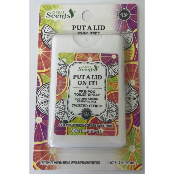 Pre Poo Toilet Spray Put A Lid On It TWISTED CITRUS Flat Packs, NEW 3 Pack - Picture 2 of 2
